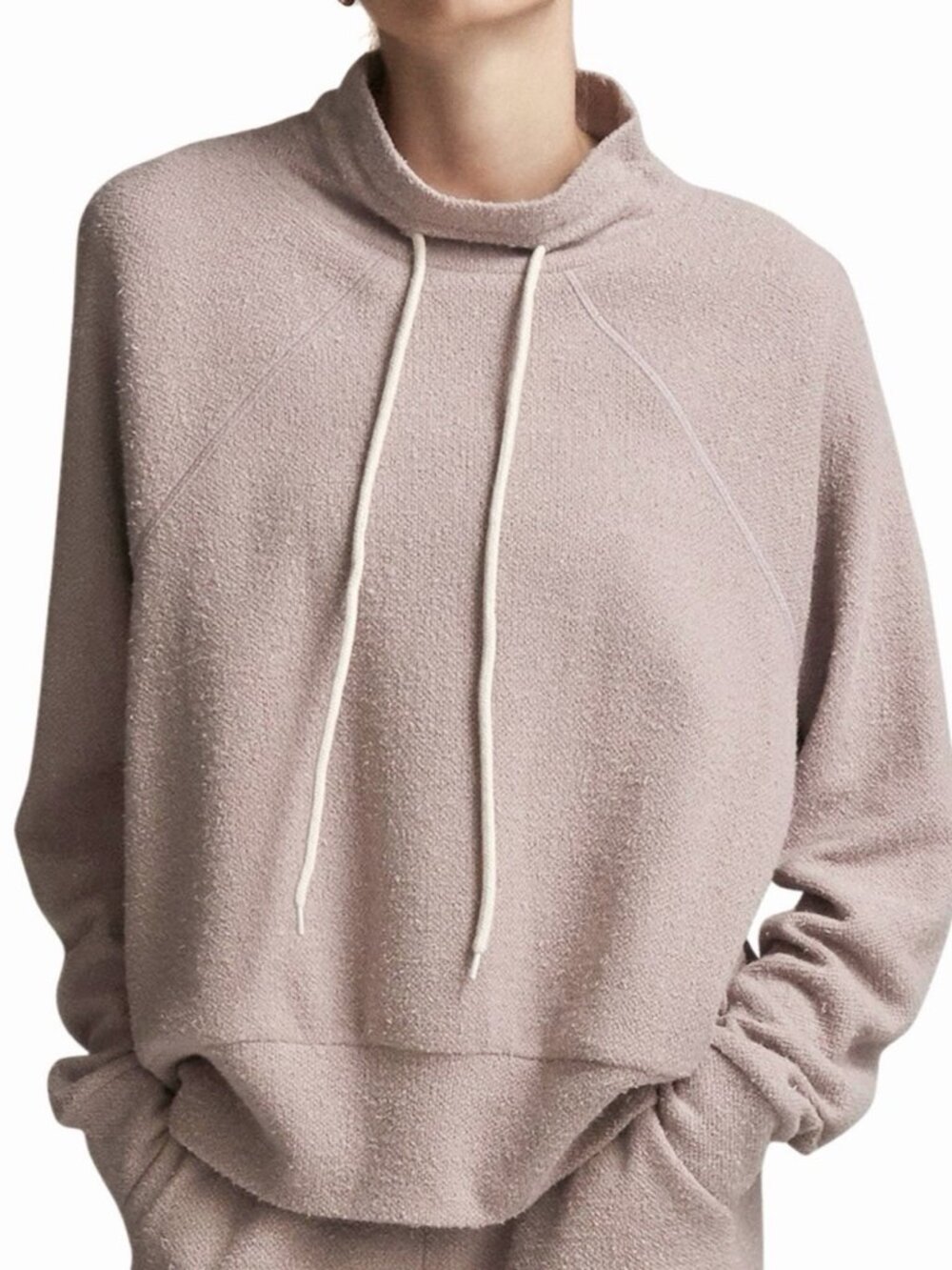 Varley Maceo Pink Knit Textured Mock Neck Sweatshirt Women’s Size Small